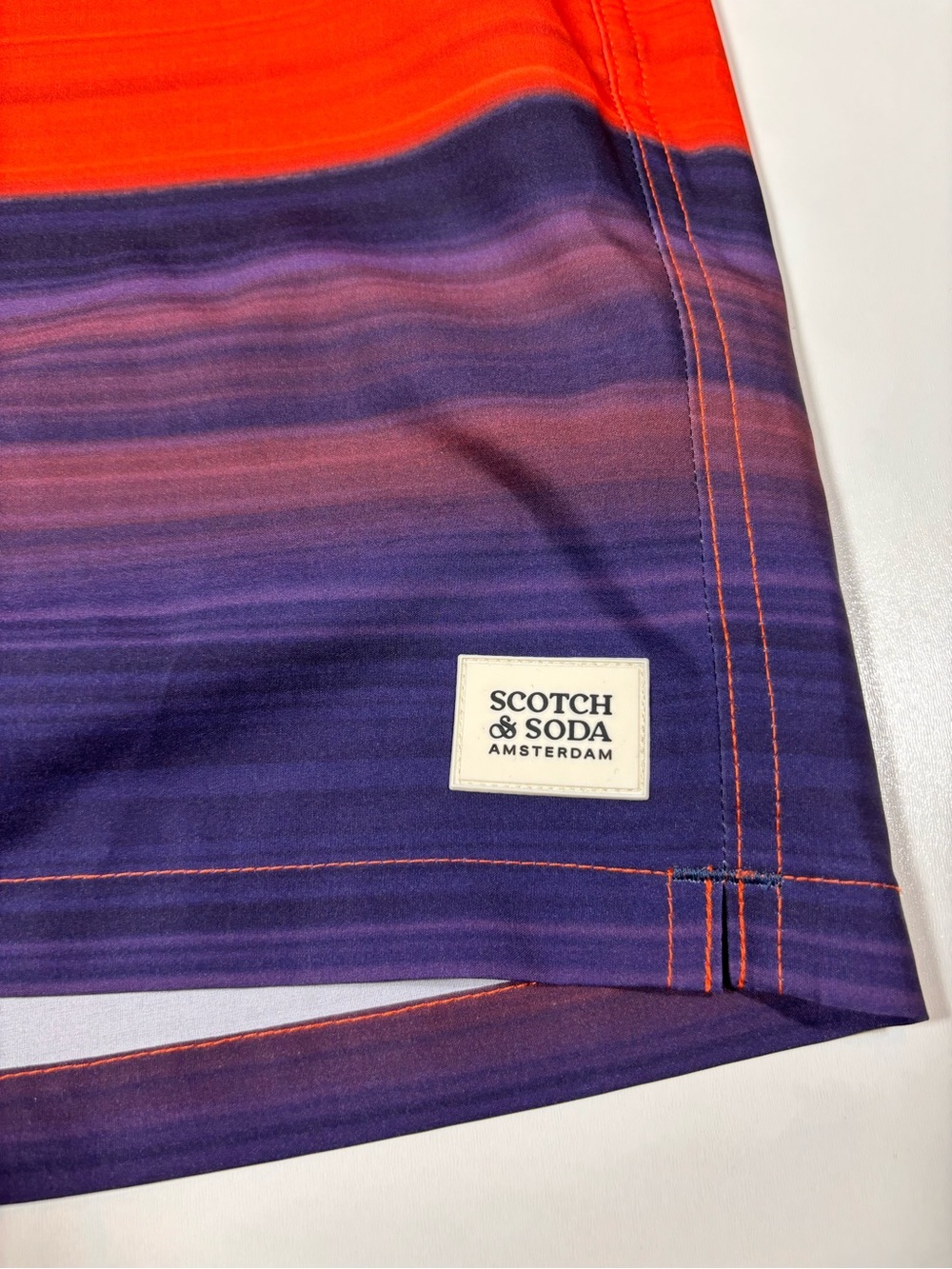 Scotch & Soda Swim Trunks Orange Stripe Size Medium - Picture 3 of 8